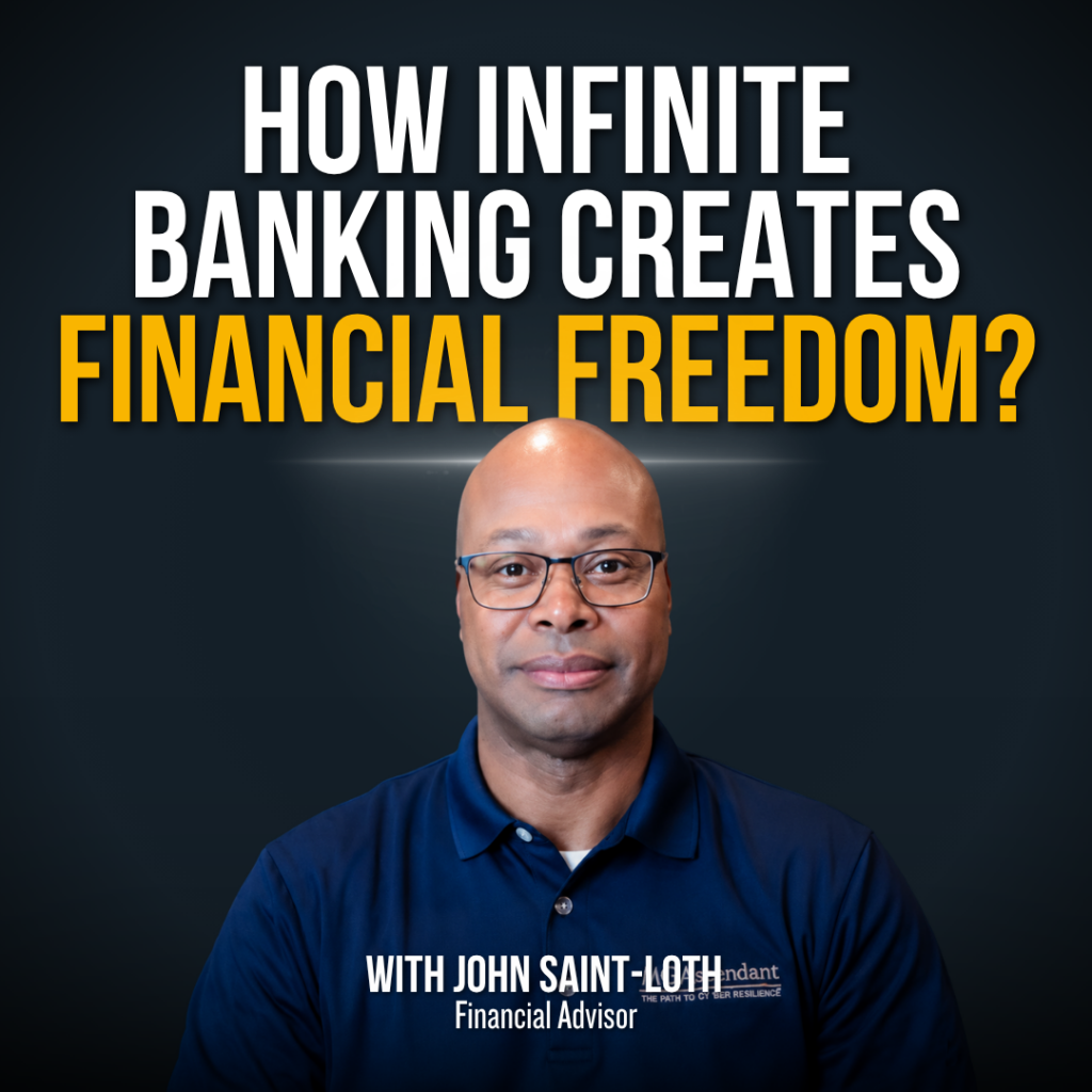 Video thumbnail showing a man in a navy polo beneath bold title: How Infinite Banking Creates Financial Freedom?
