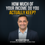 Thumbnail featuring a smiling man in a navy suit under a dark gradient background; bold white and yellow title reads, 'How much of your income you actually keep?' with Rohit Punyani credited below as Co-Founder & Chief Solutions Officer, The Owner's Asset.